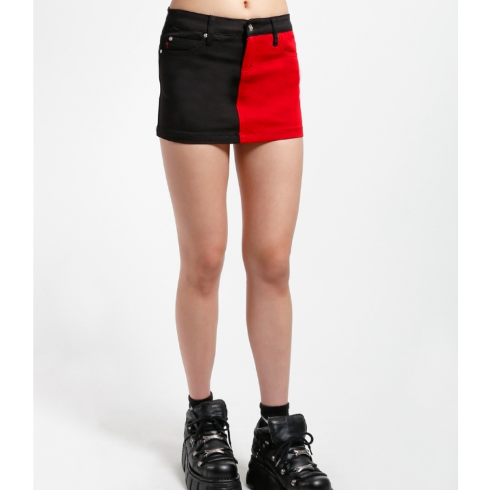 Sold TRIPP NYC Split Skirt, Red/Black, Punk as ____* - Picture 5 of 14